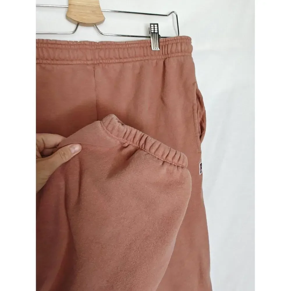 Victoria's Secret PINK Sweatpants Campus Elastic Waist Cuffed Rust Brown Medium‎